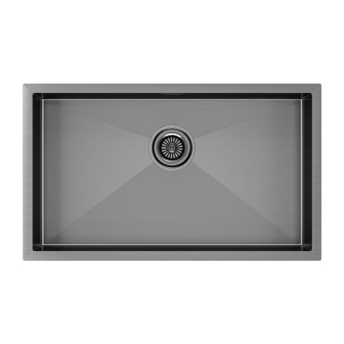 Кухонная мойка Paulmark GERBERG 74 UNI PM257444-GM 69х39 цвет вороненая сталь