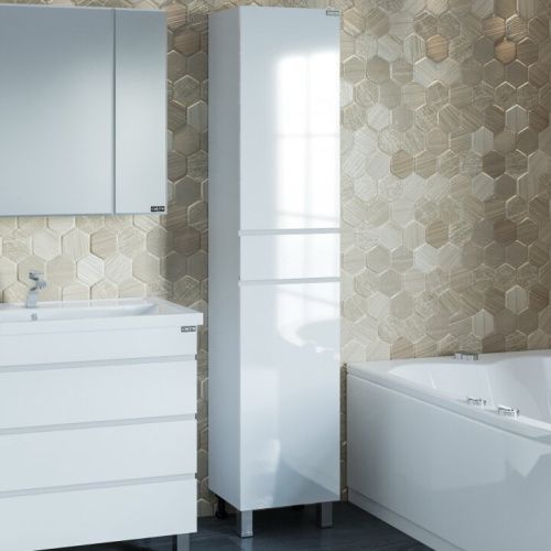 Шкаф-пенал СанТа Марс 700165 40х28х180 напольный цвет белый