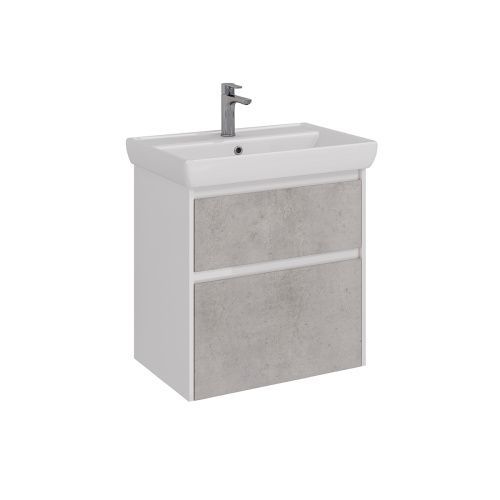 Тумба под раковину LeMark Combi LM03C70T-Beton 64х44х65 напольная/подвесная цвет бетон/белый