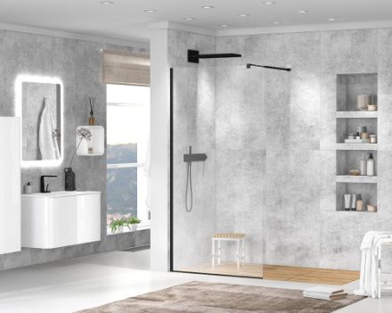 Душевая перегородка Cezares LIBERTA LIBERTA-L-1-70-C-NERO 70х195 стекло прозрачное профиль черный