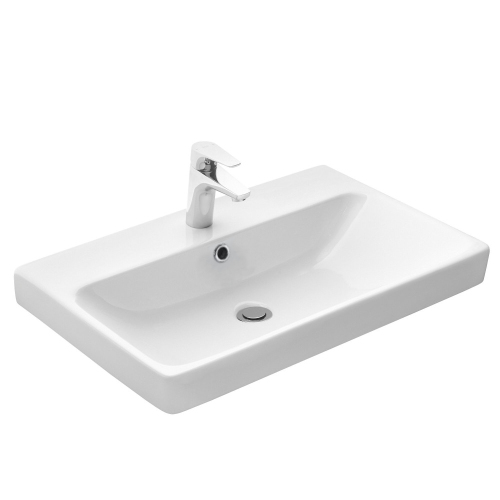 Раковина керамическая Onika Адриана 1WH501628 71х46 накладная цвет белый 1 отверстие под смеситель