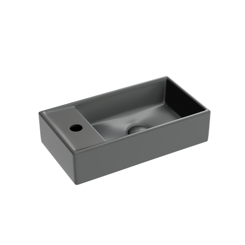 Раковина из сантехнического фарфора Ceramica Nova ELEMENT CN6051RMDH 42х22 подвесная цвет темный антрацит матовый 1 отверстие под смеситель