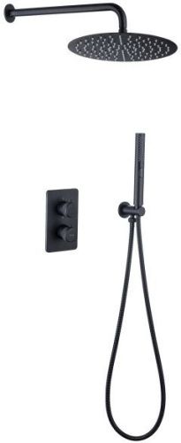 Душевая система Allen Brau Priority 5.31013-31 встраиваемая в стену цвет черный с термостатом