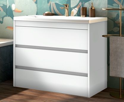 Тумба под раковину Art&Max TECHNO FAMILY-1000-3C-PIA-BL 100х48х85 подвесная цвет белый глянцевый - фото 2