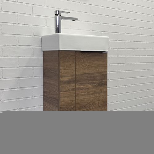 Тумба с раковиной Comforty Асти 00-00015420CF 42х23х70 подвесная цвет дуб темно-коричневый