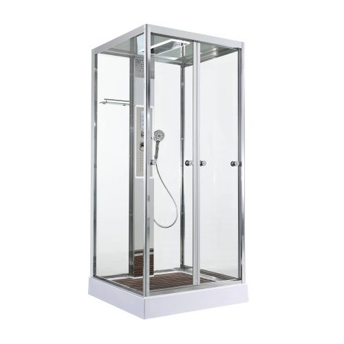 Душевая кабина AvaCan Z Z1910LED 100х100 квадратная с крышей ориентация универсальная