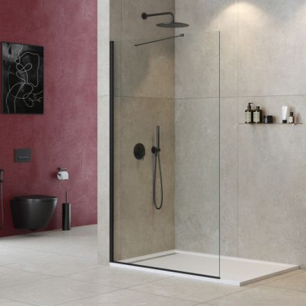 Душевая перегородка Cezares LIBERTA LIBERTA-L-1-TB-120-C-NERO 120х195 стекло прозрачное профиль черный