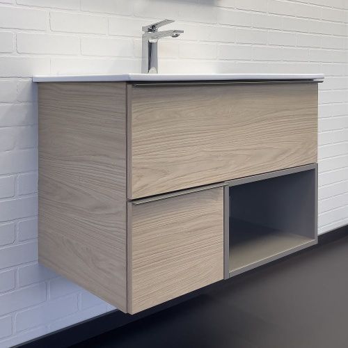 Тумба с раковиной Comforty Тургояк 00-00020597CF 75х47х54 подвесная цвет дуб светлый