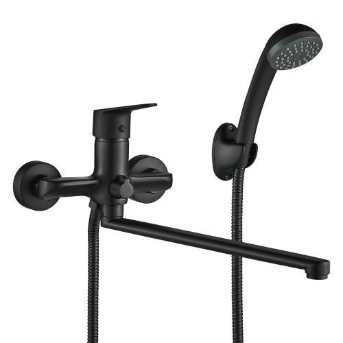 Смеситель для ванны WesnaArt Nova NOV03-320Black настенный черный