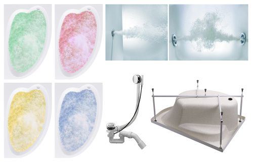 Ванна акриловая гидромассажная Timo IVA IVA1610R-KTIVA16-SPV1505-T-CM-T-BM-T-CT 160х100 пристенная асимметричная с каркасом