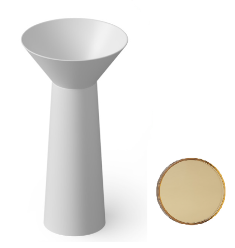 Раковина из полиэфира Dea Design Pedestal Basin DD2022 480 R6 48х48 напольная цвет зеленый без отверстий под смеситель