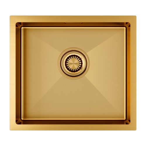 Кухонная мойка Paulmark ALLER 44 UNI PM904444-BG 39х39 цвет брашированное золото поверхность матовая