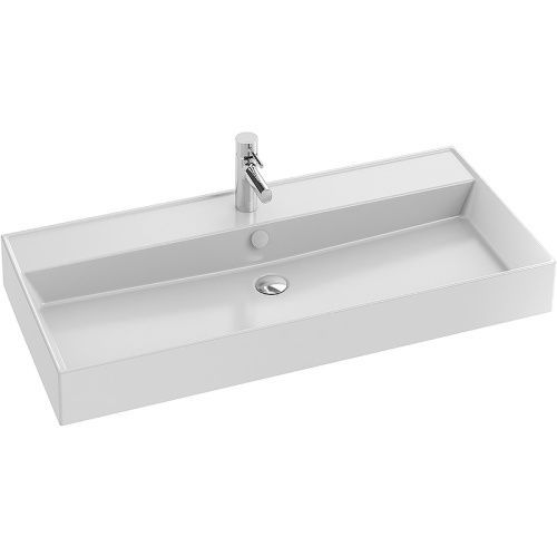 Раковина из сантехнического фарфора Jacob Delafon Vivienne EXBJ112-00 101х46 подвесная цвет белый 1 отверстие под смеситель
