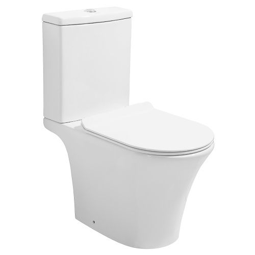 Унитаз-компакт напольный с бачком Azario AZ-8220 белый с сиденьем микролифт безободковый каскадный смыв