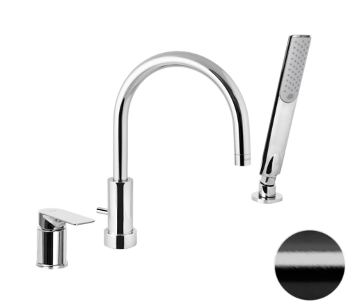 Смеситель Remer Infinity I07CFP на борт ванны черный брашированный хром