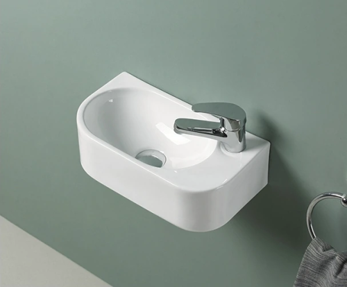 Раковина керамическая Gid Suspendido 61129L 40х22 подвесная цвет белый 1 отверстие под смеситель