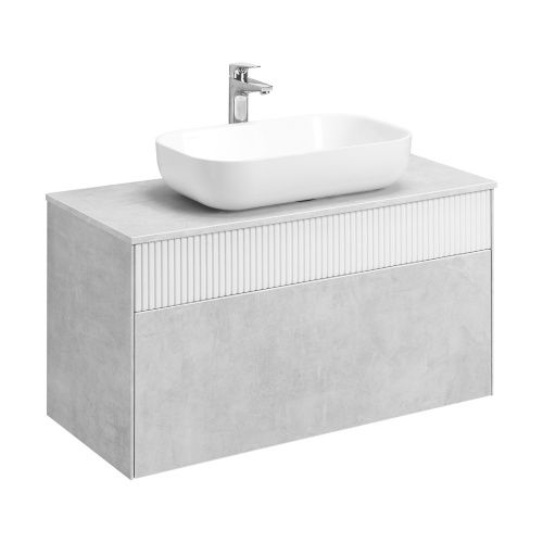 Тумба под раковину Aquaton Марбл 1A276301MH4C0 100х46х53 подвесная цвет слэйт/белый матовый
