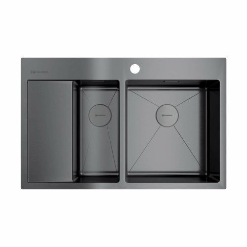 Кухонная мойка Omoikiri Akisame 4973102 78х51 цвет вороненая сталь