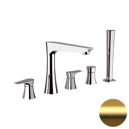 Смеситель Daniel Diva DV4491DP на борт ванны брашированное золото