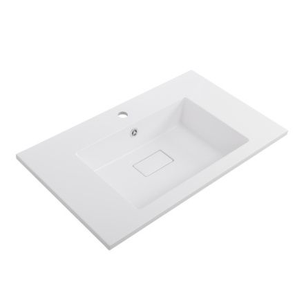 Раковина из искусственного камня Cezares SLIDER CZR-800/480-LV-MR-PRS 80х48 подвесная цвет белый матовый 1 отверстие под смеситель