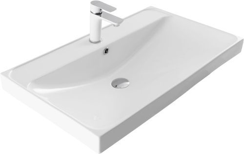 Раковина керамическая Aquanet Flash 00333268 81х47 полувстраиваемая цвет белый 1 отверстие под смеситель
