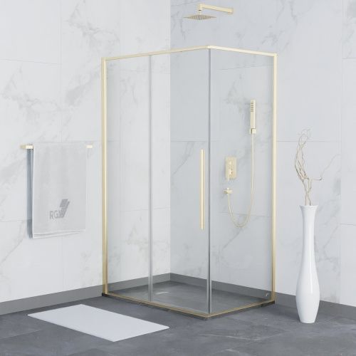 Душевой уголок RGW Stilvoll 32324282-16 80х120 стекло прозрачное профиль золото глянцевое без поддона