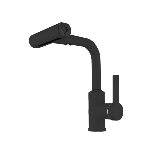 Смеситель для кухни Tinos TI3732-17Black на раковину/столешницу черный матовый