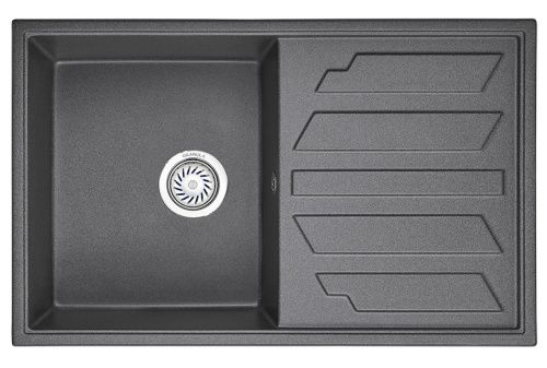 Кухонная мойка Granula 8002, ГРАФИТ 79х50 цвет графит поверхность матовая