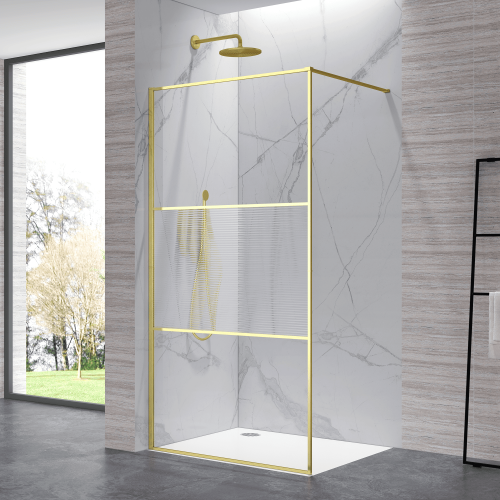 Душевая перегородка RGW 06100909-226 90х200 стекло с рисунком профиль золото глянцевое