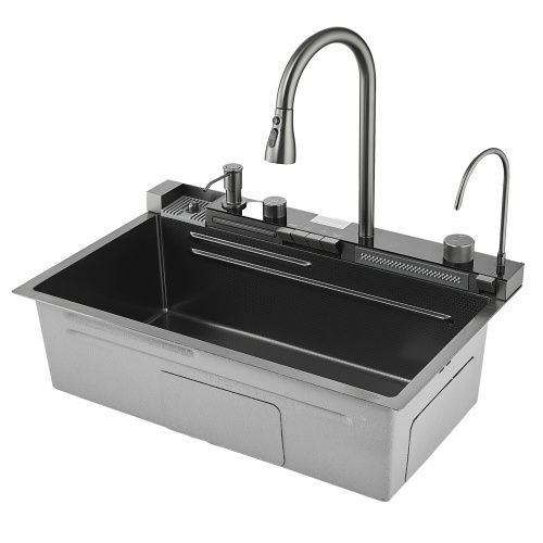 Кухонная мойка Savol S-SC001Q 75х46 цвет графит поверхность матовая