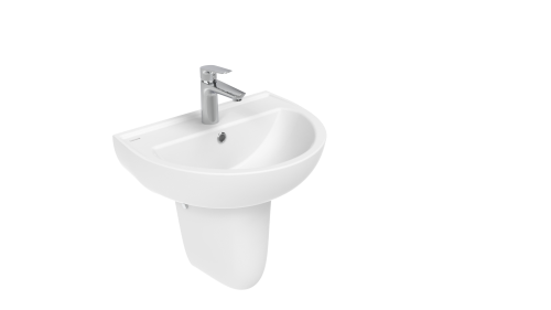 Раковина из сантехнического фарфора Creavit Oval TP155-00CB00E-0000 52х41 подвесная цвет белый 1 отверстие под смеситель