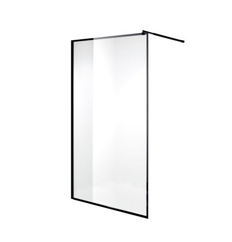 Душевая перегородка Niagara Nova NG-687-10BLACK 100х195 стекло прозрачное с рисунком профиль черный