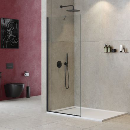 Душевая перегородка Cezares LIBERTA LIBERTA-L-1-TB-90-C-NERO 90х195 стекло прозрачное профиль черный