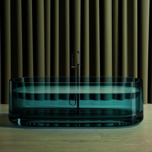 Ванна полиэфирная смола Abber Kristall AT9708Aquamarin 170х75 отдельностоящая овальная