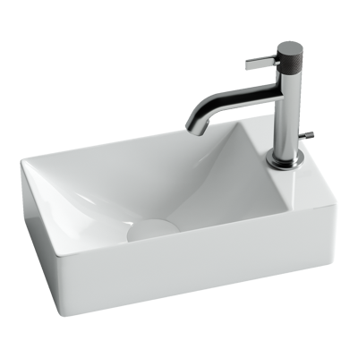 Раковина из сантехнического фарфора Ceramica Nova ELEMENT CN5007 38х22 подвесная цвет белый 1 отверстие под смеситель