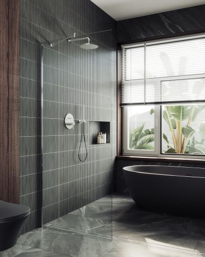 Душевая перегородка Maybah Glass MGD-683-1ш 119х195 стекло прозрачное профиль белый