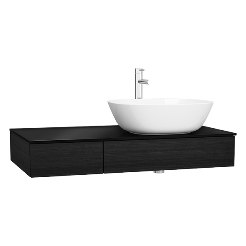 Тумба под раковину Vitra Origin 65676 90х48х14 подвесная цвет черный дуб