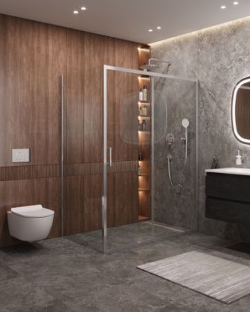 Душевой уголок Cezares MOLVENO MOLVENO-AH-11-160/90-C-Cr-IV 160х90 стекло прозрачное профиль хром глянцевый без поддона