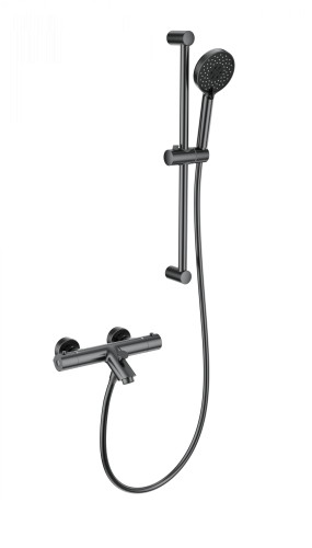 Смеситель для ванны Wonzon & Woghand WW-C2002-A-BGG настенный графит с термостатом