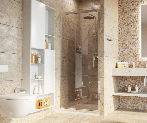 Душевая дверь Wasserkraft Salm 27I 27I04 90х200 стекло прозрачное профиль хром глянцевый - фото 4