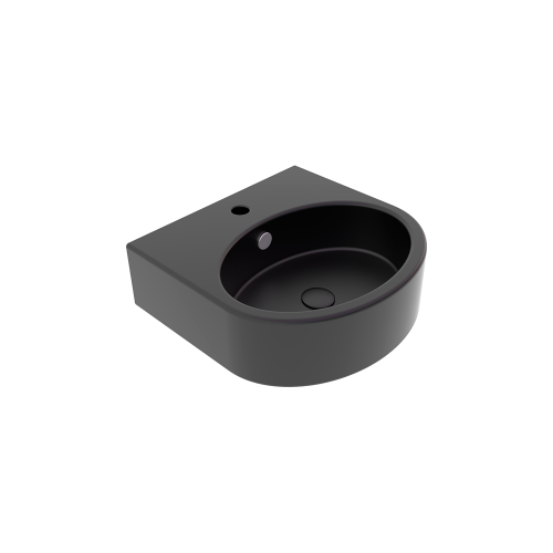 Раковина керамическая GSG Ceramic Design Like LKLAVBW45003 45х44 подвесная цвет черный матовый 1 отверстие под смеситель