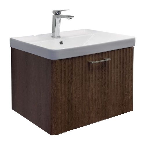 Тумба с раковиной Comforty Ангара 00-00021035CF 61х47х46 подвесная цвет дуб темно-коричневый