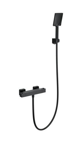 Смеситель для душа Wonzon & Woghand WW-B2026-A-MB настенный черный с термостатом
