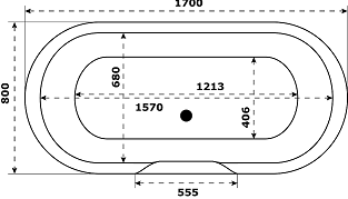 Ванна из литьевго мрамора Bas Венеция ВА00004 170х80 отдельностоящая овальная с каркасом - фото 2