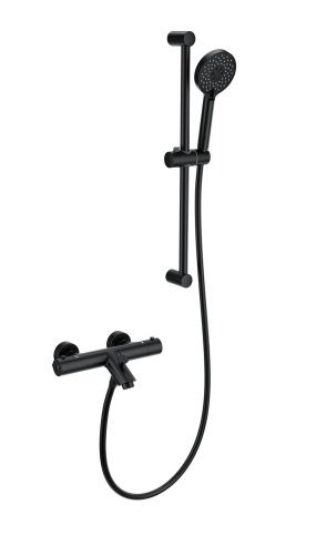 Душевой гарнитур со смесителем Wonzon & Woghand WW-C2002-A-MB настенный черный