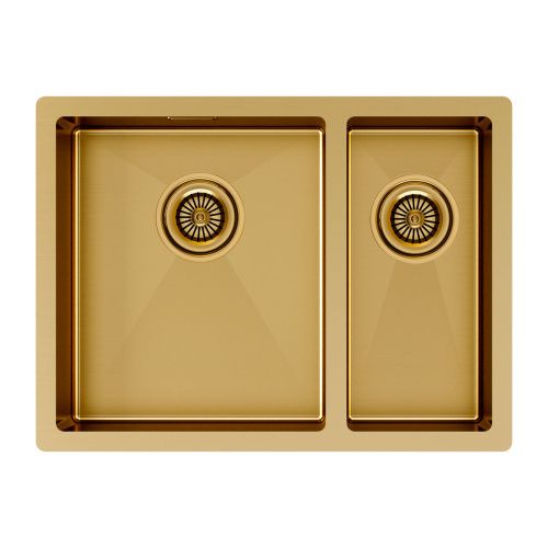 Кухонная мойка Paulmark GERBERG 59/2S UNI PM225944-BGL 34х39 цвет брашированное золото поверхность матовая