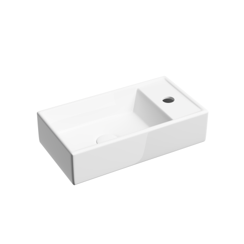 Раковина из сантехнического фарфора Ceramica Nova ELEMENT CN6051L 42х22 подвесная цвет белый 1 отверстие под смеситель