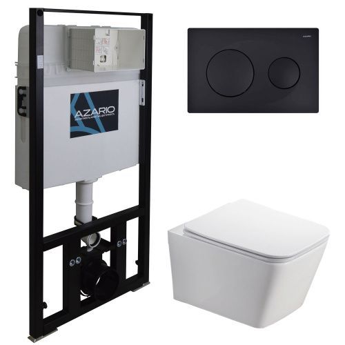 Комплект унитаз с инсталляцией с клавишей смыва Azario  AZ-8010-1000+AZ-8200-0013+AZ-2216 SP
