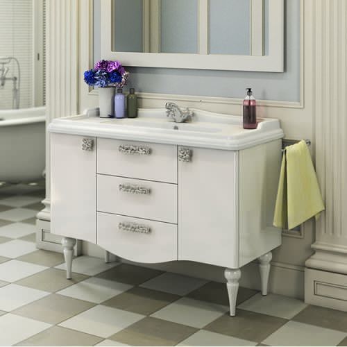 Тумба с раковиной Comforty Монако 00003132224CF 121х49х86 напольная цвет белый