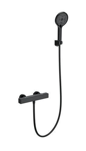 Смеситель для душа Wonzon & Woghand Stay WW-B2016-A-MB настенный черный с термостатом